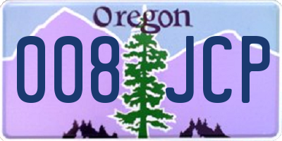 OR license plate 008JCP