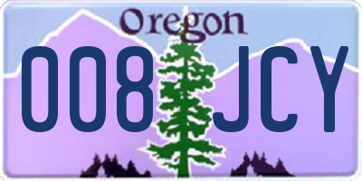 OR license plate 008JCY