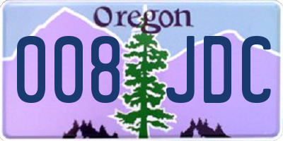 OR license plate 008JDC