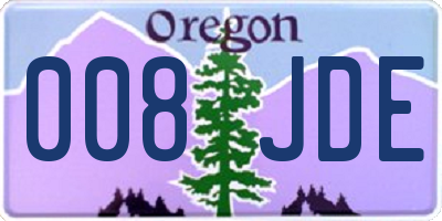 OR license plate 008JDE