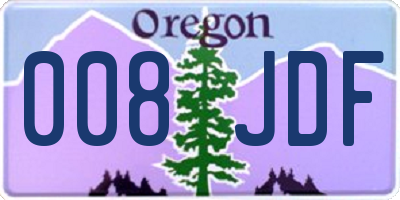 OR license plate 008JDF