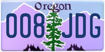 OR license plate 008JDG