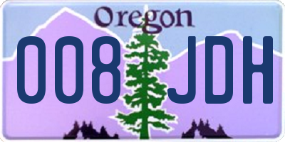 OR license plate 008JDH