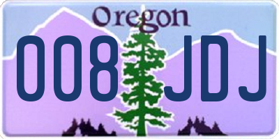 OR license plate 008JDJ