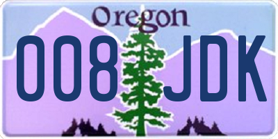 OR license plate 008JDK