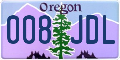 OR license plate 008JDL