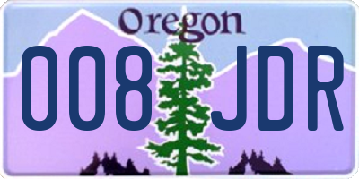 OR license plate 008JDR