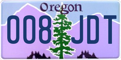 OR license plate 008JDT