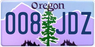 OR license plate 008JDZ