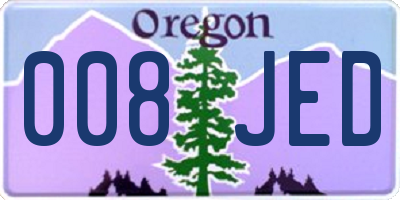 OR license plate 008JED