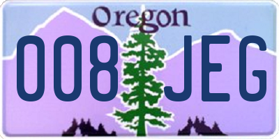 OR license plate 008JEG