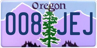 OR license plate 008JEJ