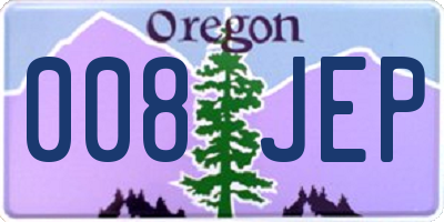 OR license plate 008JEP