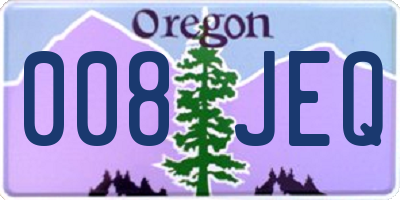 OR license plate 008JEQ