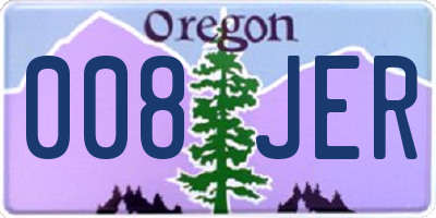 OR license plate 008JER