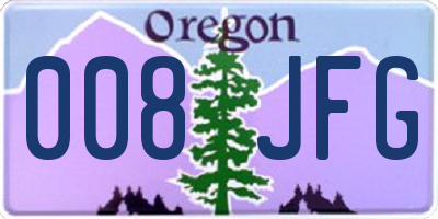 OR license plate 008JFG