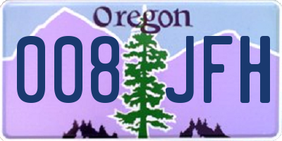 OR license plate 008JFH