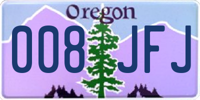 OR license plate 008JFJ