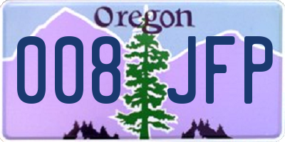 OR license plate 008JFP