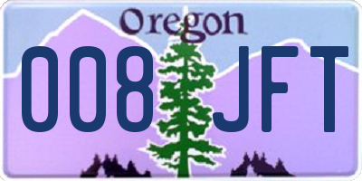 OR license plate 008JFT