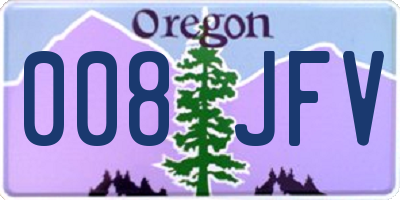 OR license plate 008JFV