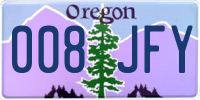 OR license plate 008JFY