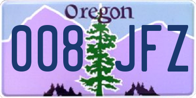OR license plate 008JFZ