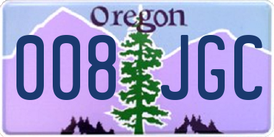 OR license plate 008JGC