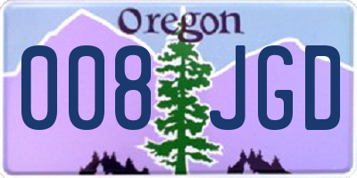 OR license plate 008JGD