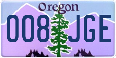 OR license plate 008JGE