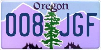 OR license plate 008JGF