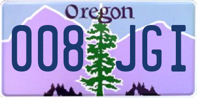 OR license plate 008JGI