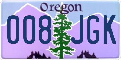 OR license plate 008JGK