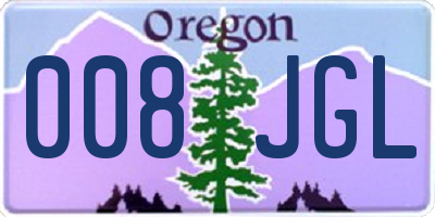 OR license plate 008JGL