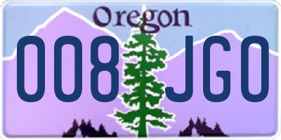 OR license plate 008JGO