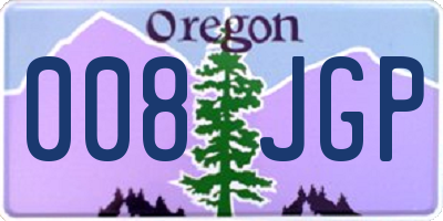 OR license plate 008JGP
