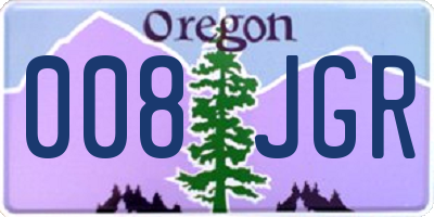 OR license plate 008JGR