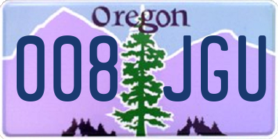 OR license plate 008JGU