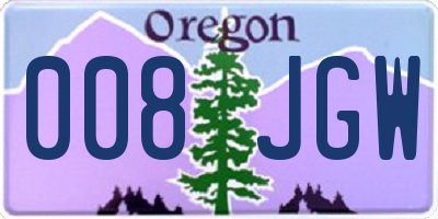 OR license plate 008JGW