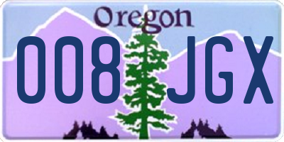 OR license plate 008JGX