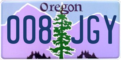 OR license plate 008JGY