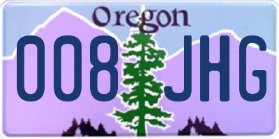 OR license plate 008JHG