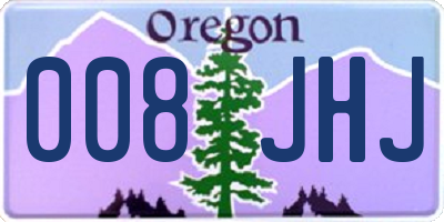 OR license plate 008JHJ