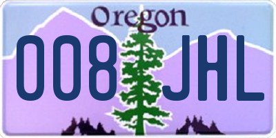 OR license plate 008JHL