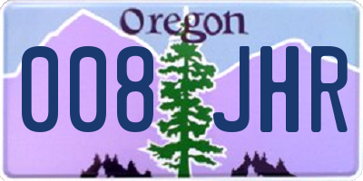 OR license plate 008JHR