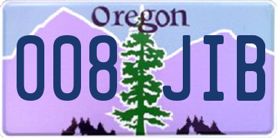 OR license plate 008JIB