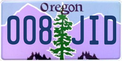 OR license plate 008JID