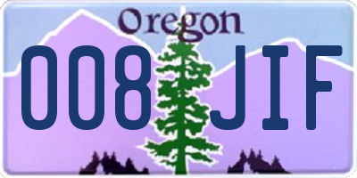 OR license plate 008JIF