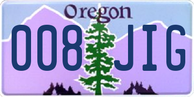 OR license plate 008JIG