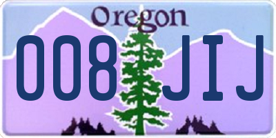 OR license plate 008JIJ